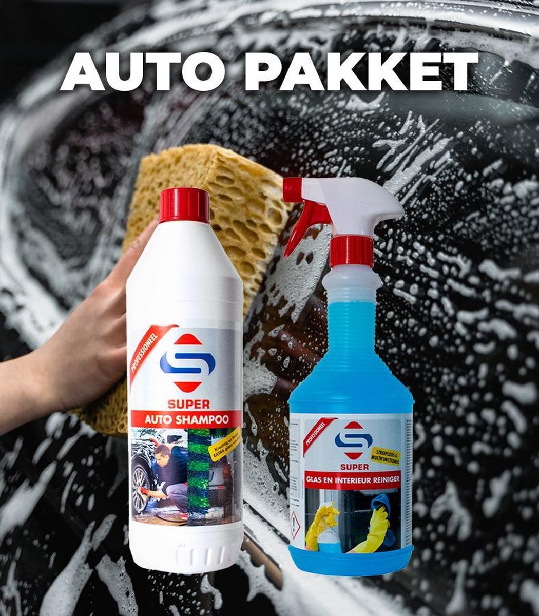 SuperCleaners  - Super autopakket - Super Autoshampoo 1L + Super Glas & interieur reiniger 1L