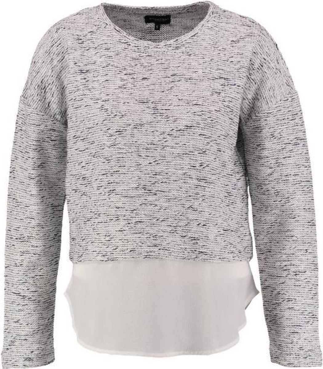 Broadway snow white sweater met blouse laag - Maat S