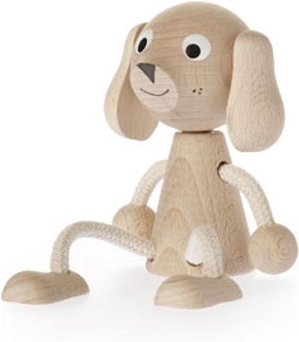 Zitfiguur hond blank hout
