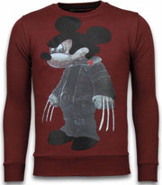 Local Fanatic Bad Mouse - Rhinestone Sweater - Bordeaux - Maten: XL