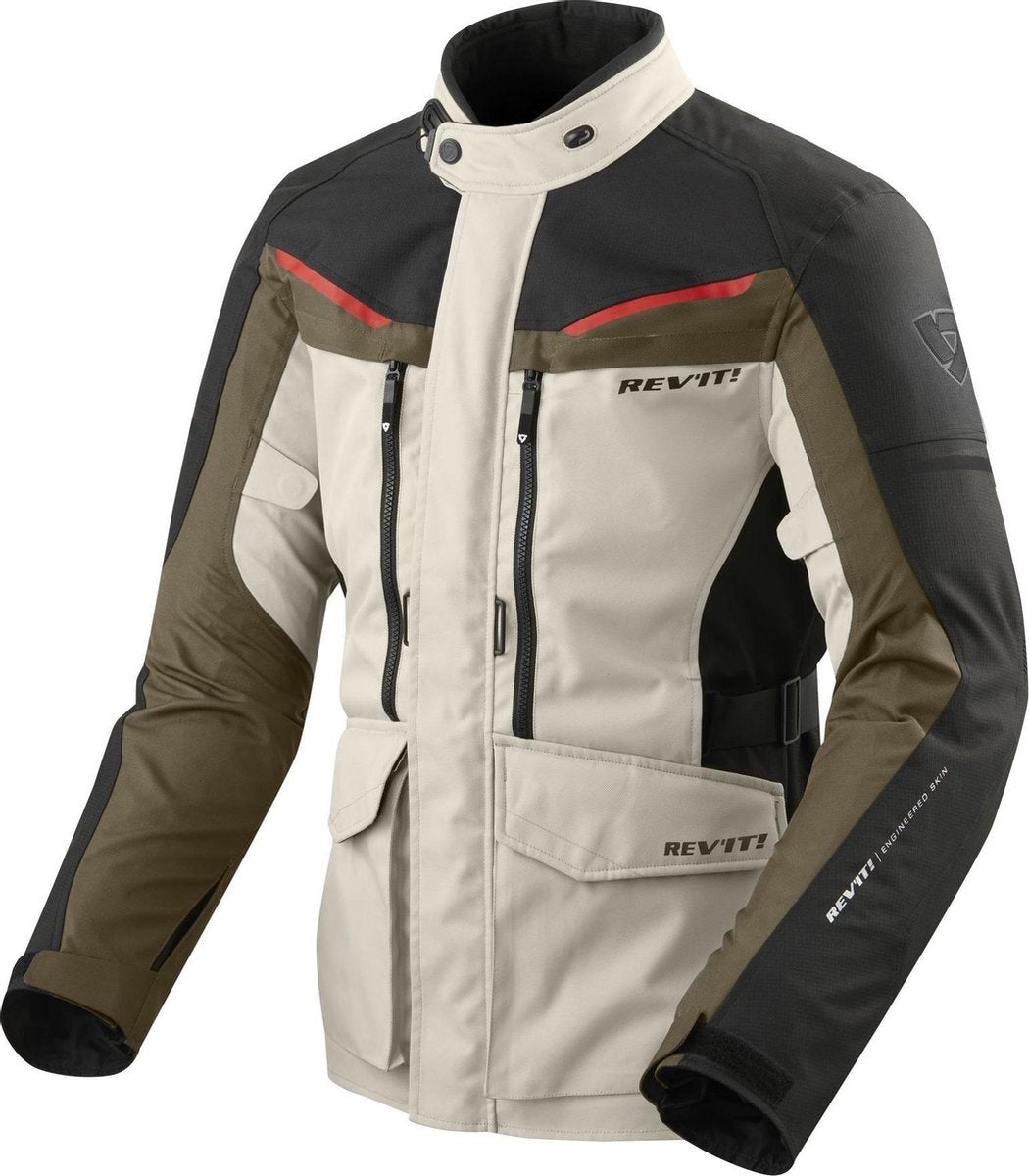 REV'IT! Safari 3 Sand Black Textile Motorcycle Jacket XYL