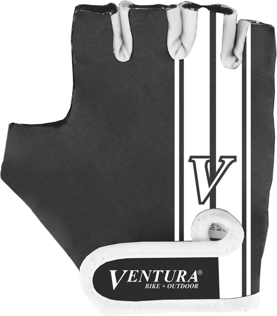 Ventura Fietshandschoenen Junior Polyester Zwart/wit Maat S
