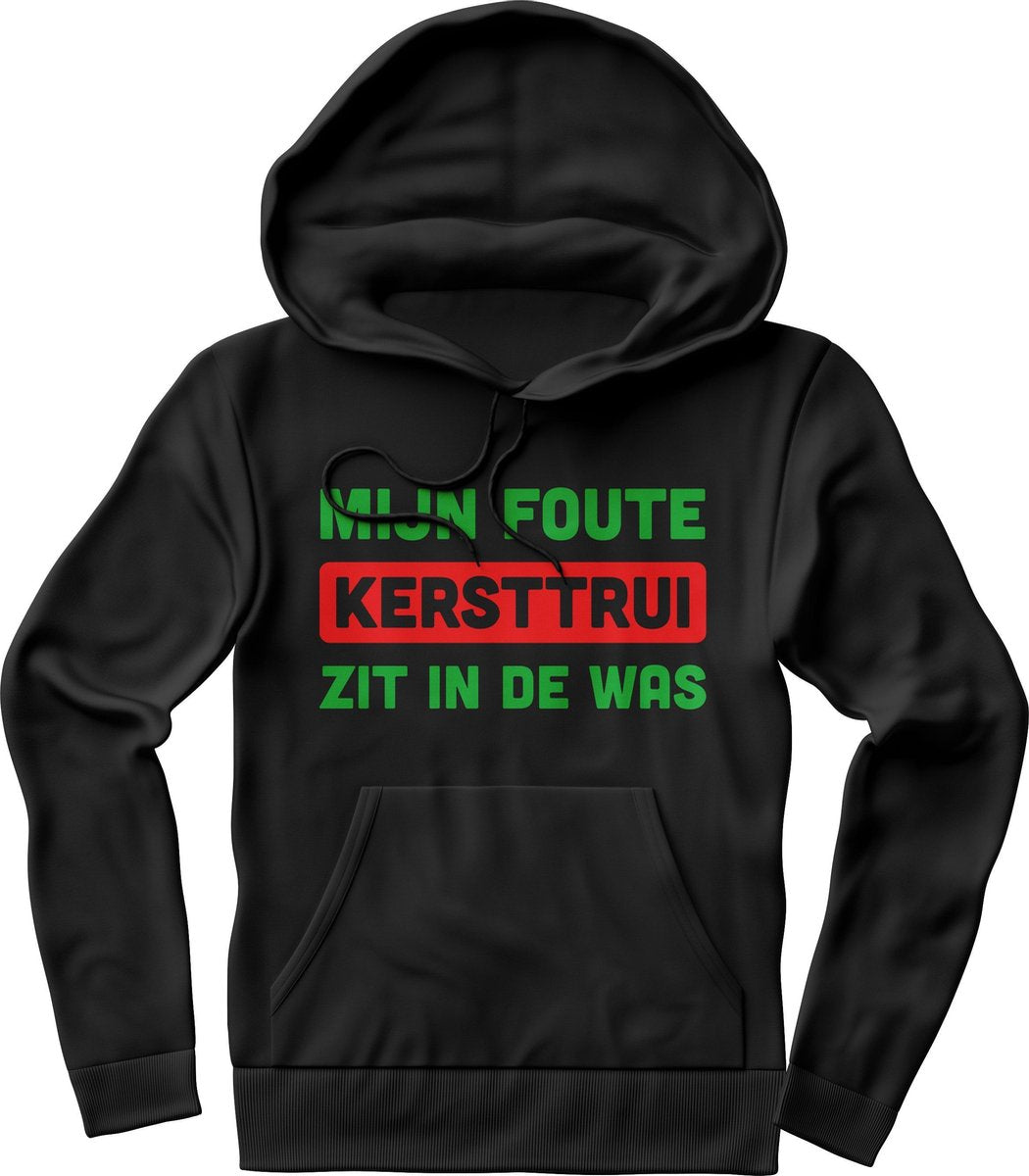 Mijn foute kersttrui zit in de was Hoodie Dames / Heren – Grappige kerst teksten