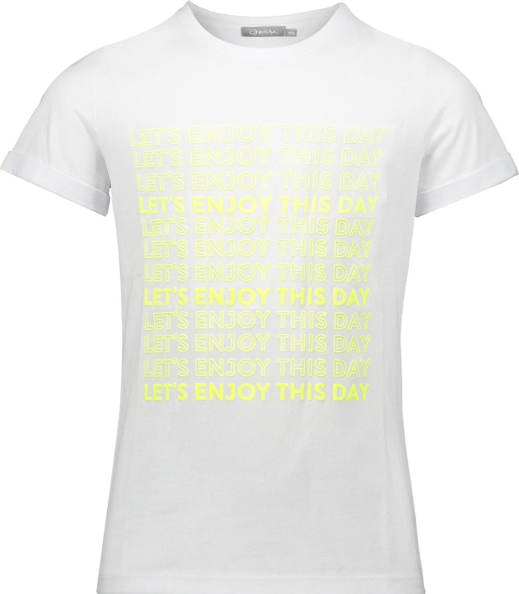 Geisha-t-shirt-white/neon yellow-summer 2020