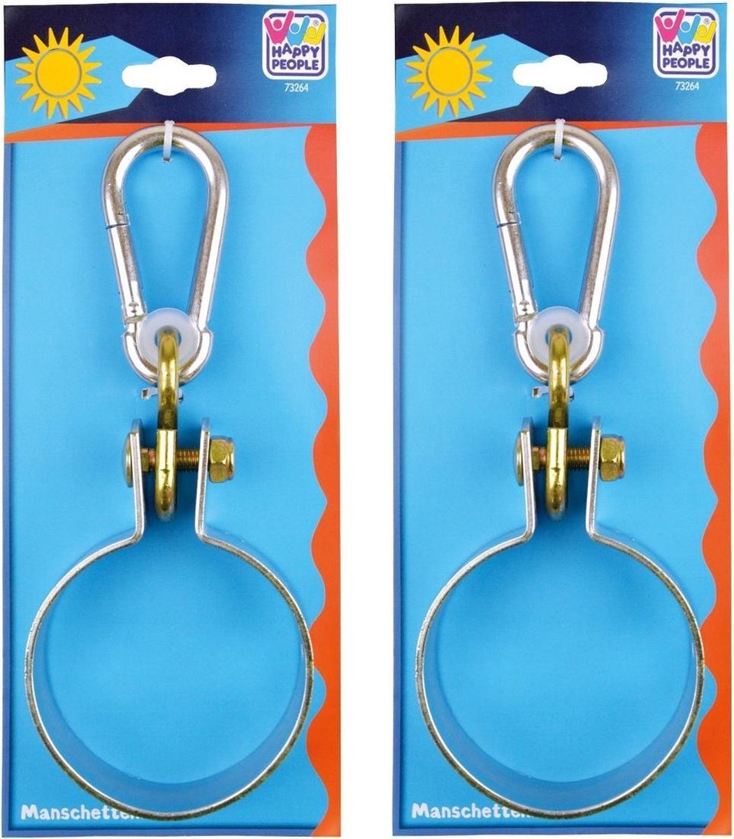 1x Schommelhaken met bevestigingsring en karabijnhaak - diameter bevestigingsring 10 cm - voor ophangen en bevestigen van schommels / voorwerpen - schommelhaken / karabijnhaken