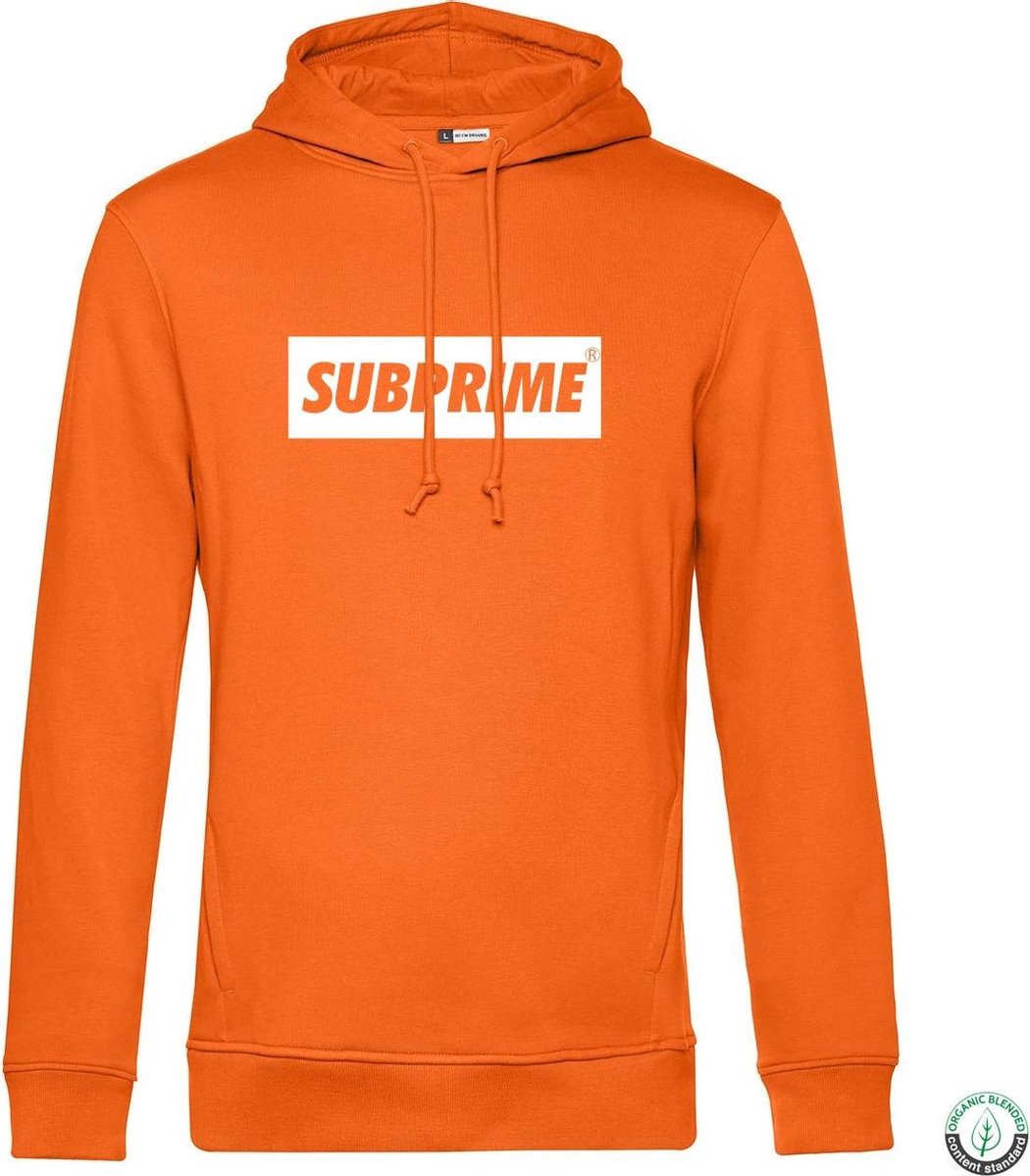 Subprime - Heren Hoodies Hoodie Block Oranje - Oranje - Maat 3XL