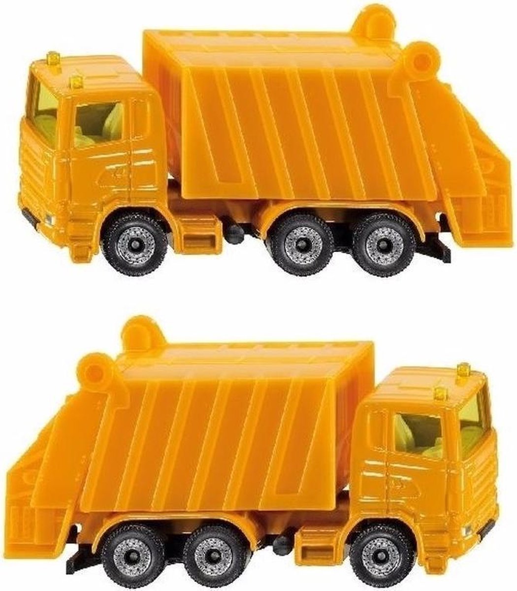 Set van 2x stuks siku Vuilniswagens speelgoed modelauto 10  cm