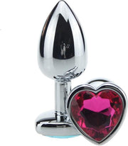 Anaal | Buttplug | Hartvorm | RVS Metaal | Hart Roze Diamant | Diameter 2.8 cm