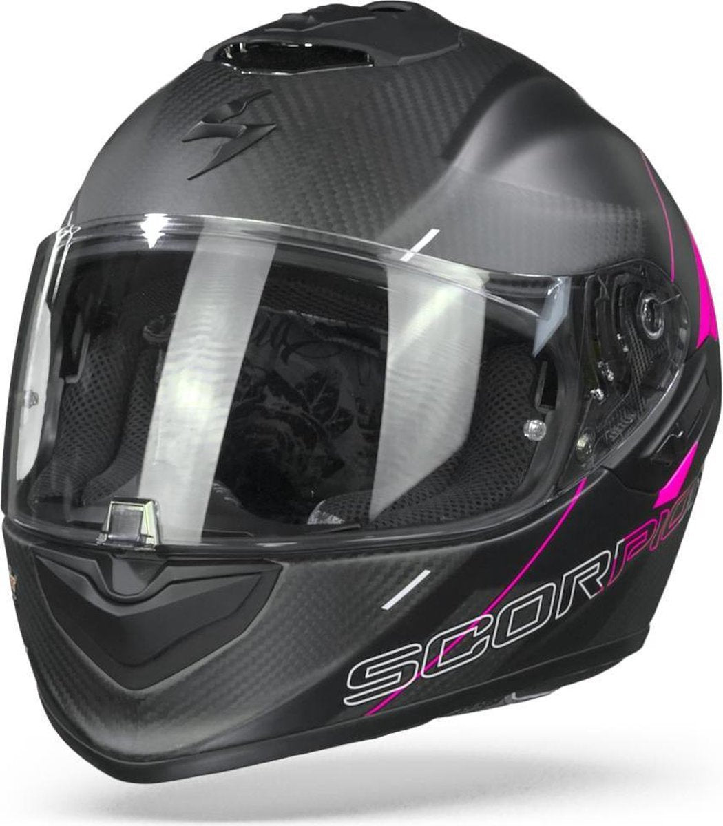 Scorpion EXO-1400 Carbon Air Drik Matt Black Pink Full Face Helmet S