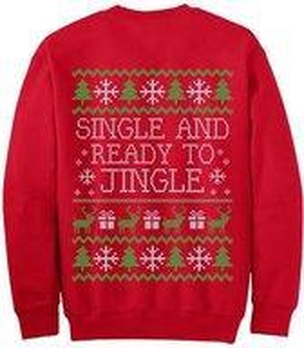 Foute Kersttrui - Christmas Sweater - Single ready to jingle - Rood/red - XL