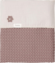 Koeka Wiegdeken wafel flanel Antwerp - plum/pebble 75x100cm