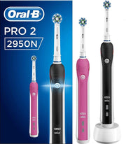 Oral-B PRO 2 2950N CrossAction Oplaadbare Elektrische Tandenborstel - 2 Handvatten: 1 Roze En 1 Zwart