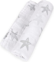 Interbaby Wikkeldeken Estrella 120 X 120 Cm Katoen Wit/grijs