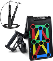 AURAE Push up Bord Inclusief GRATIS Springtouw - Push up Bars - Push up Grips - Opdruksteun - Pull up Bar - Thuis Sporten - Opdruksteun - Fitness Elastiek