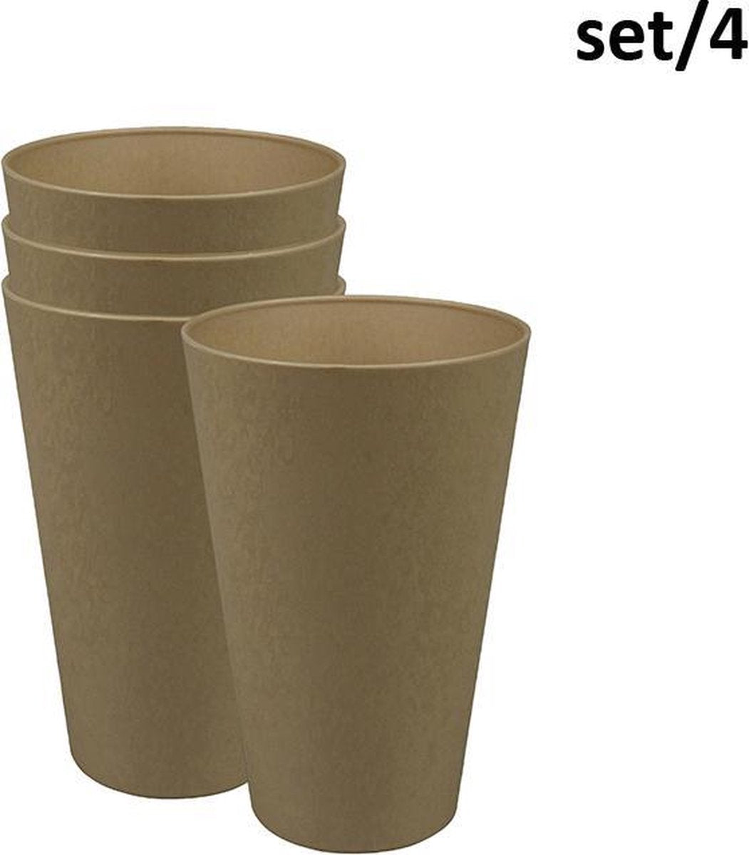 Reload cup large - toffee brown - set 4 - plantfiber - Zuperzozial