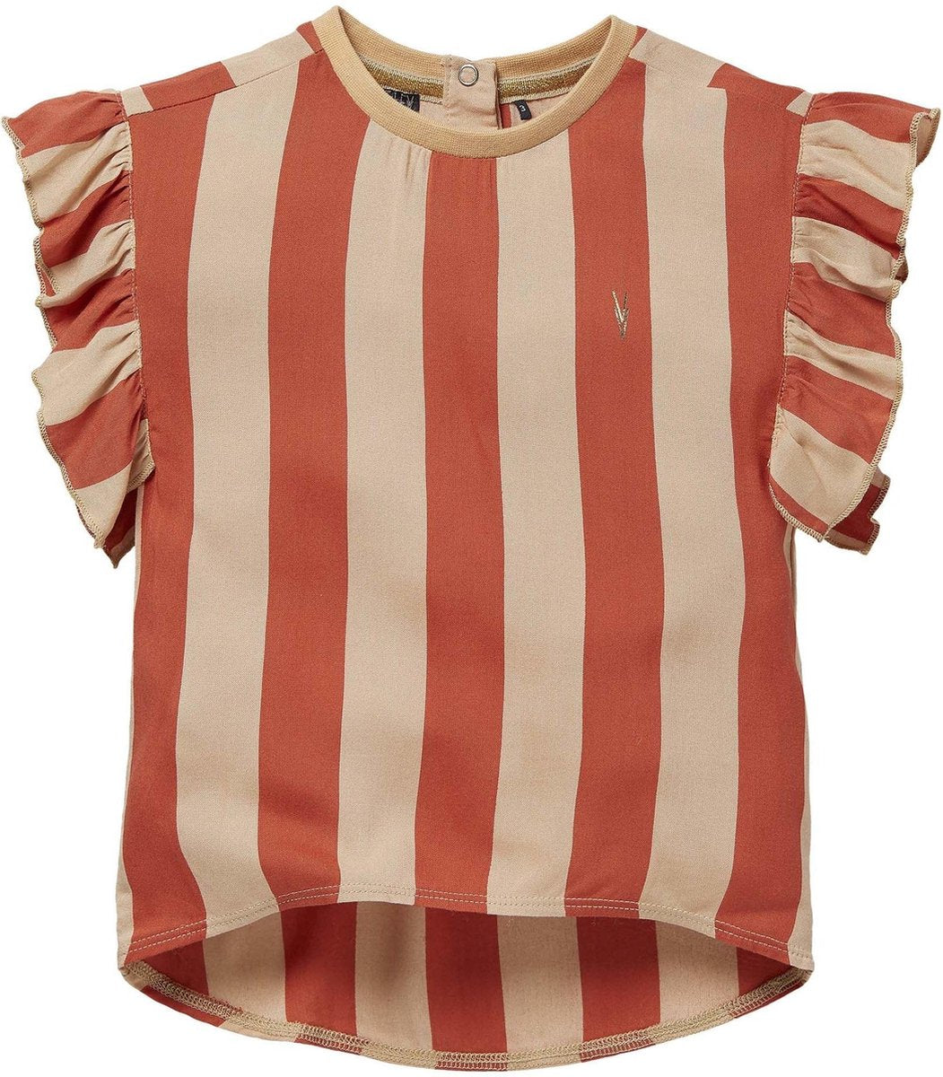 Levv meisjes t-shirt Nicca Stone Red Sand Stripe