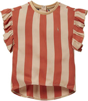 Levv meisjes t-shirt Nicca Stone Red Sand Stripe