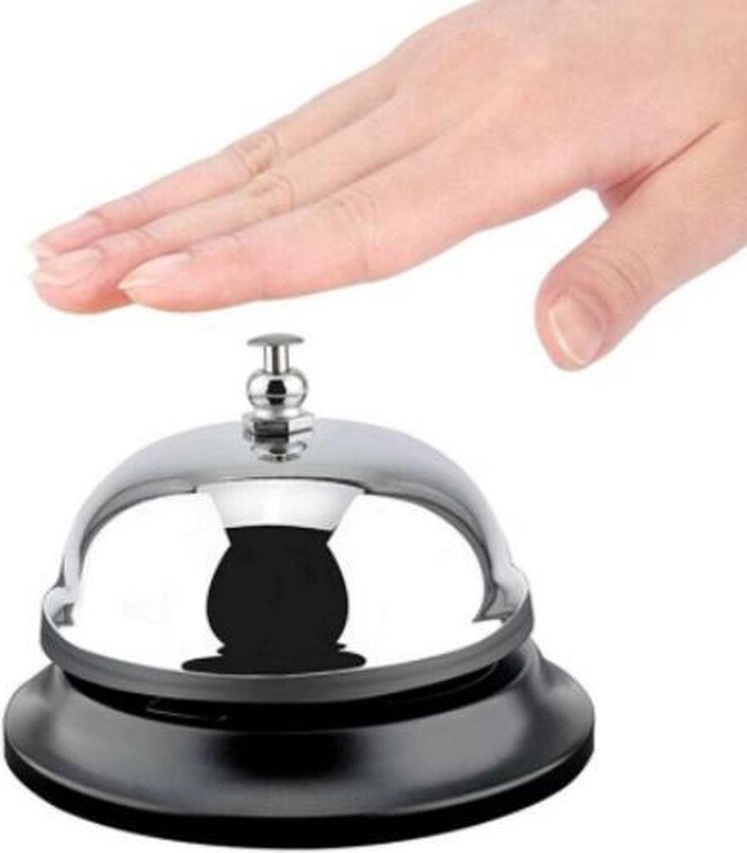 Premium Roestvrijstalen Bel - Kassabel - School Bel - Balie Bel - Receptiebel - Ronde Ouderwetse Bel