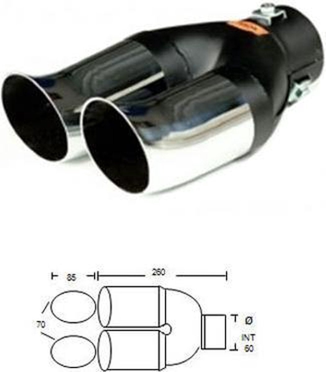 Uitlaatsierstuk Dubbel 783.4 - Passend 45-60mm