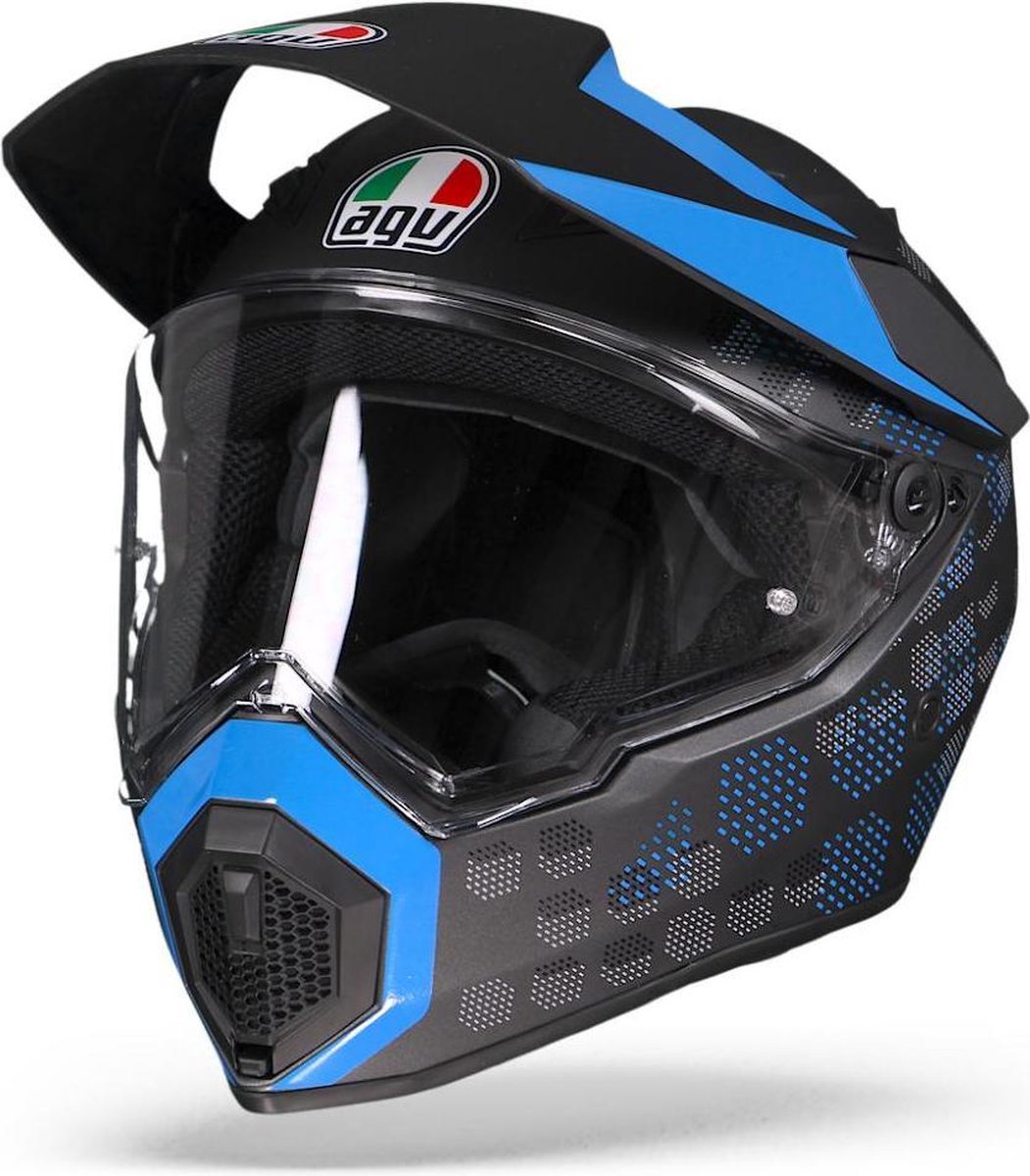 Agv AX9 Antartica Mat Zwart Blauw Integraalhelm - Motorhelm - Maat XL