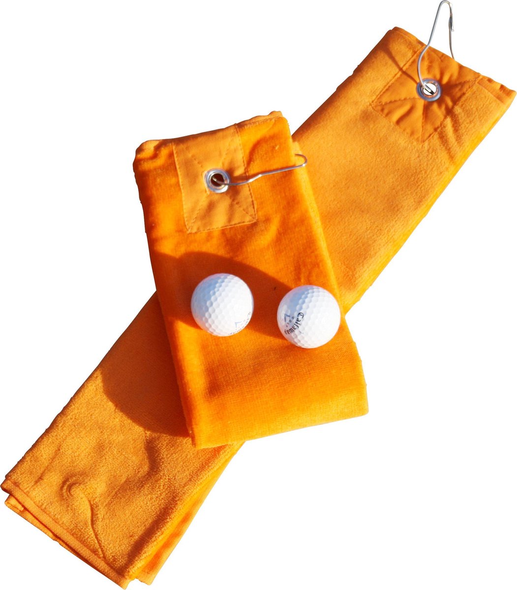 A&R Golf Handdoekje DeLuxe Velours Bright Orange 400 gram - set 5 stuks