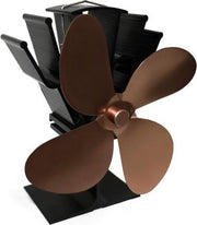 YL603 Milieuvriendelijke warmteaangedreven kachelventilator van aluminiumlegering met 4 bladen voor hout- / gas- / pelletkachels (brons)