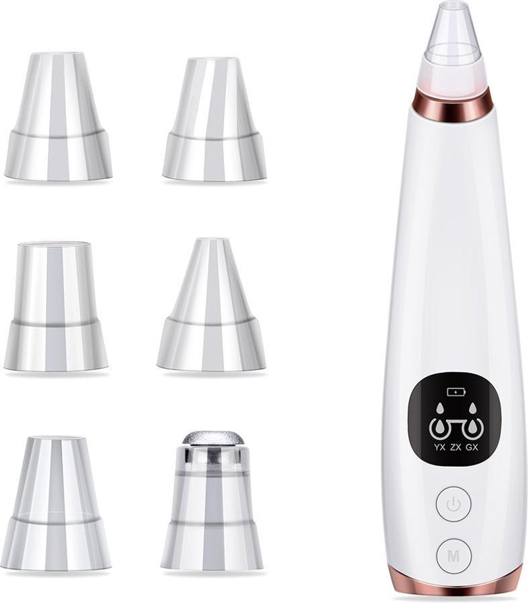 Boticz Blackhead Remover Pore Suction Cleaner - 5 opzetstukken - Oplaadbare draadloze vacuüm mee-eter verwijderaar