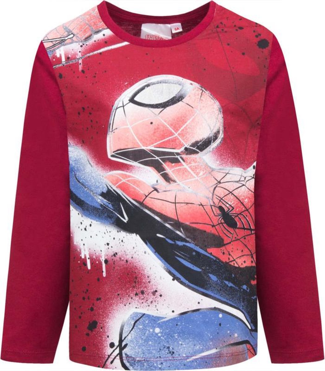 Spiderman  shirt met lange mouw  rood 98