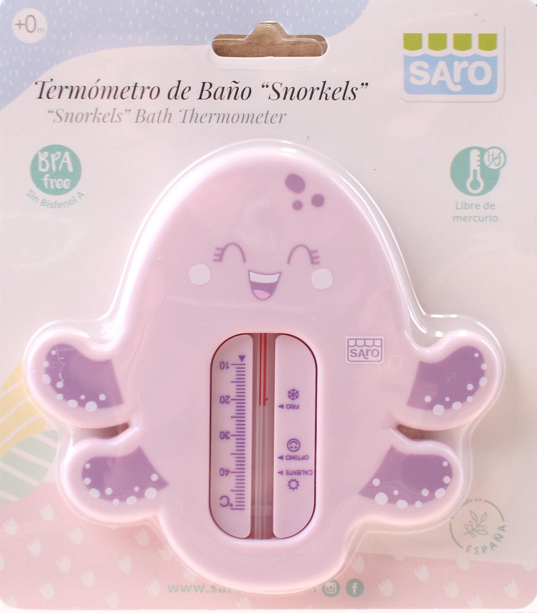 Saro baby badthermometer - Octopus - Roze