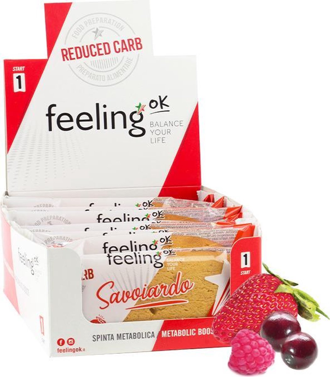 Feeling OK |  Savoiardo Bosbessen | Voordeelpakket | 15 x 35 gram  | Snel afvallen zonder hongergevoel!