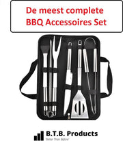 BBQ Accessoires – Barbeque Accessoires – BBQ Set – Keukengerei – RVS – 9 Delig – Zilver
