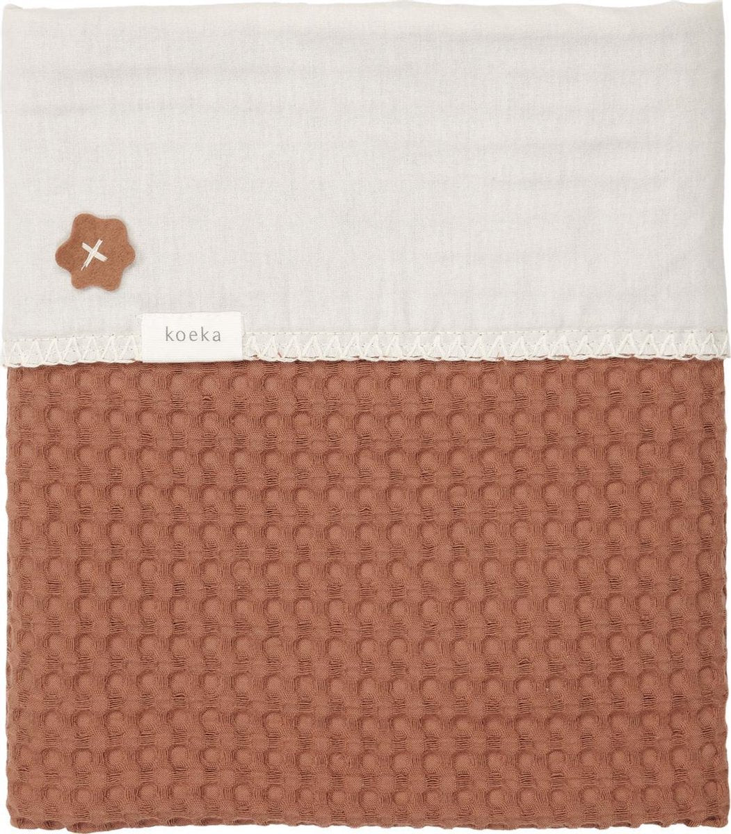Koeka Wiegdeken wafel/flanel Antwerp - hazel/pebble 75x100cm