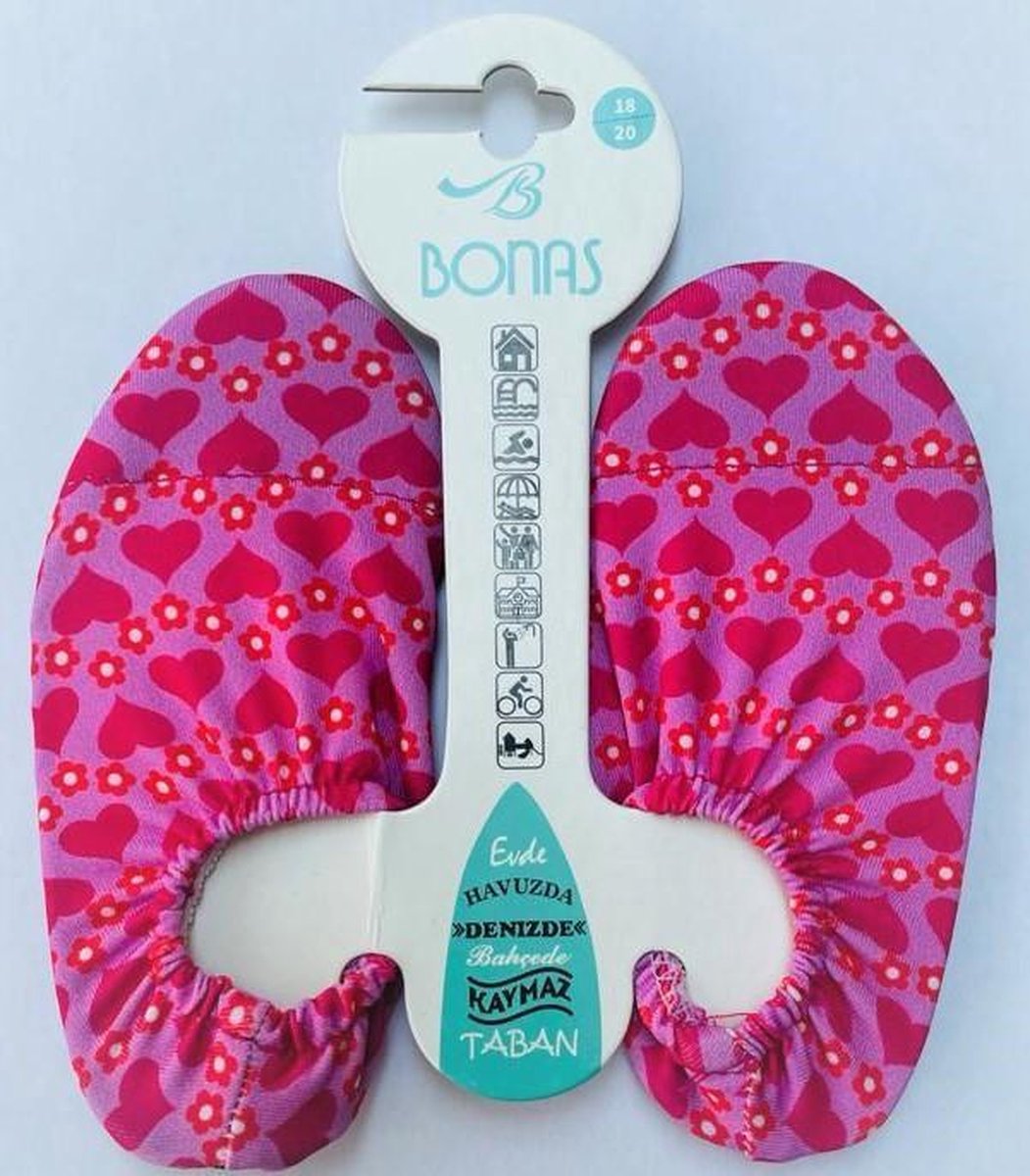 Bonas Antislip Zool Waterschoen | Zwemschoenen | Zwemslof | Gymschoen Maat 18-20 Hartje