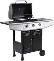 KOOKPAK Gasbarbecue Paarl - 3 branders - Ge�mailleerde roosters - 52 x 34 cm