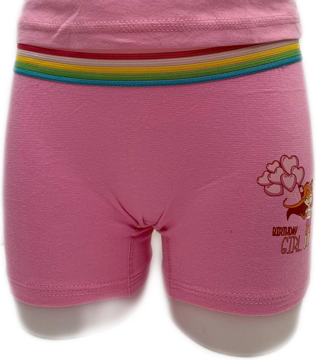 Embrator 2-stuks meisjes Boxershort met opdruk roze maat 140/146