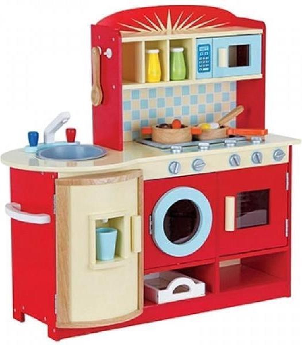 Mentari Houten Keuken Rood