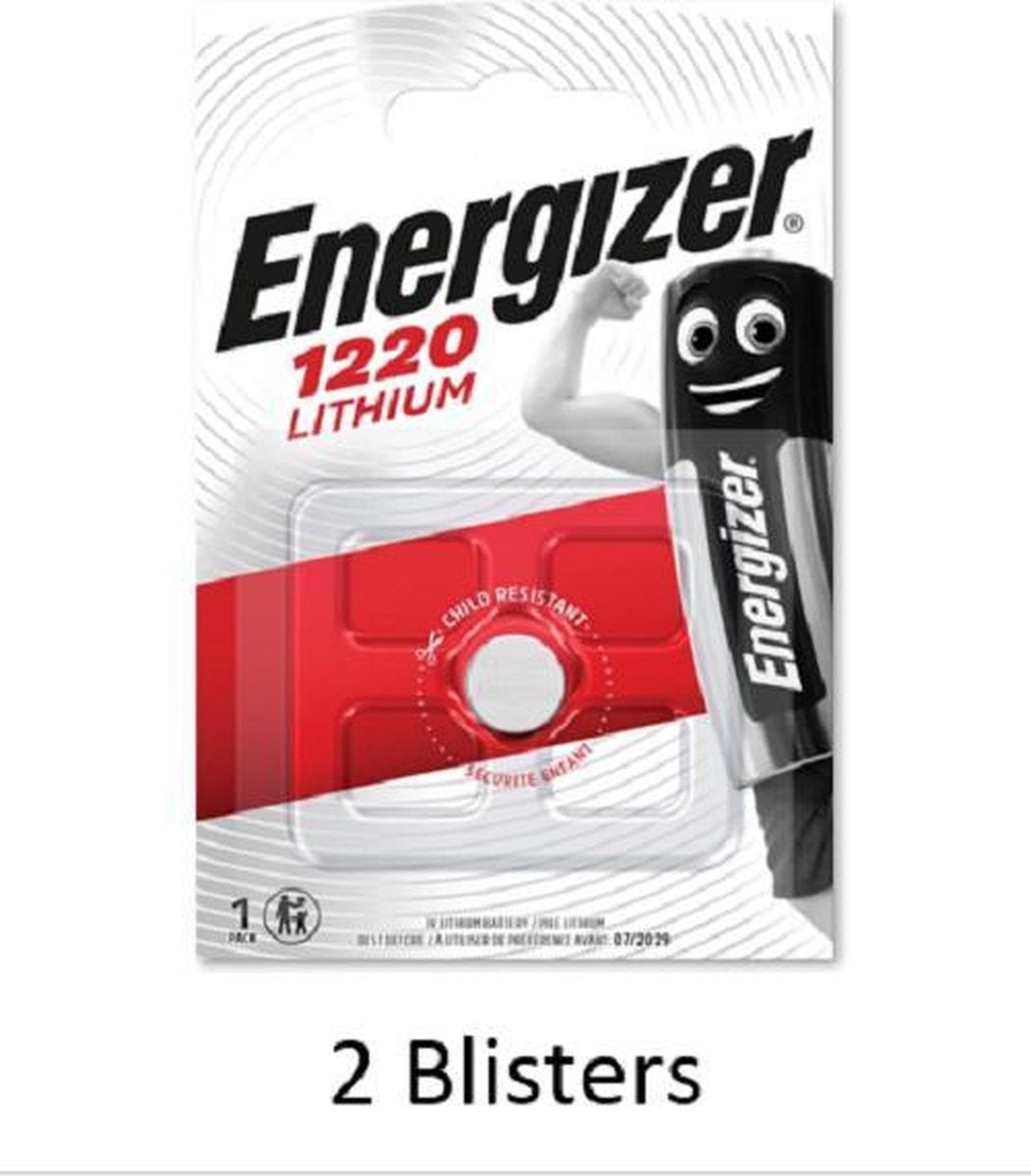 2 stuks (2 blisters a 1 stuk) Energizer Lithium CR1220 3V
