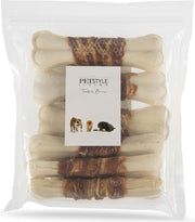 Petstyleliving - Wit geperst bot met eend 16cm - 6 stuks - Hondensnack