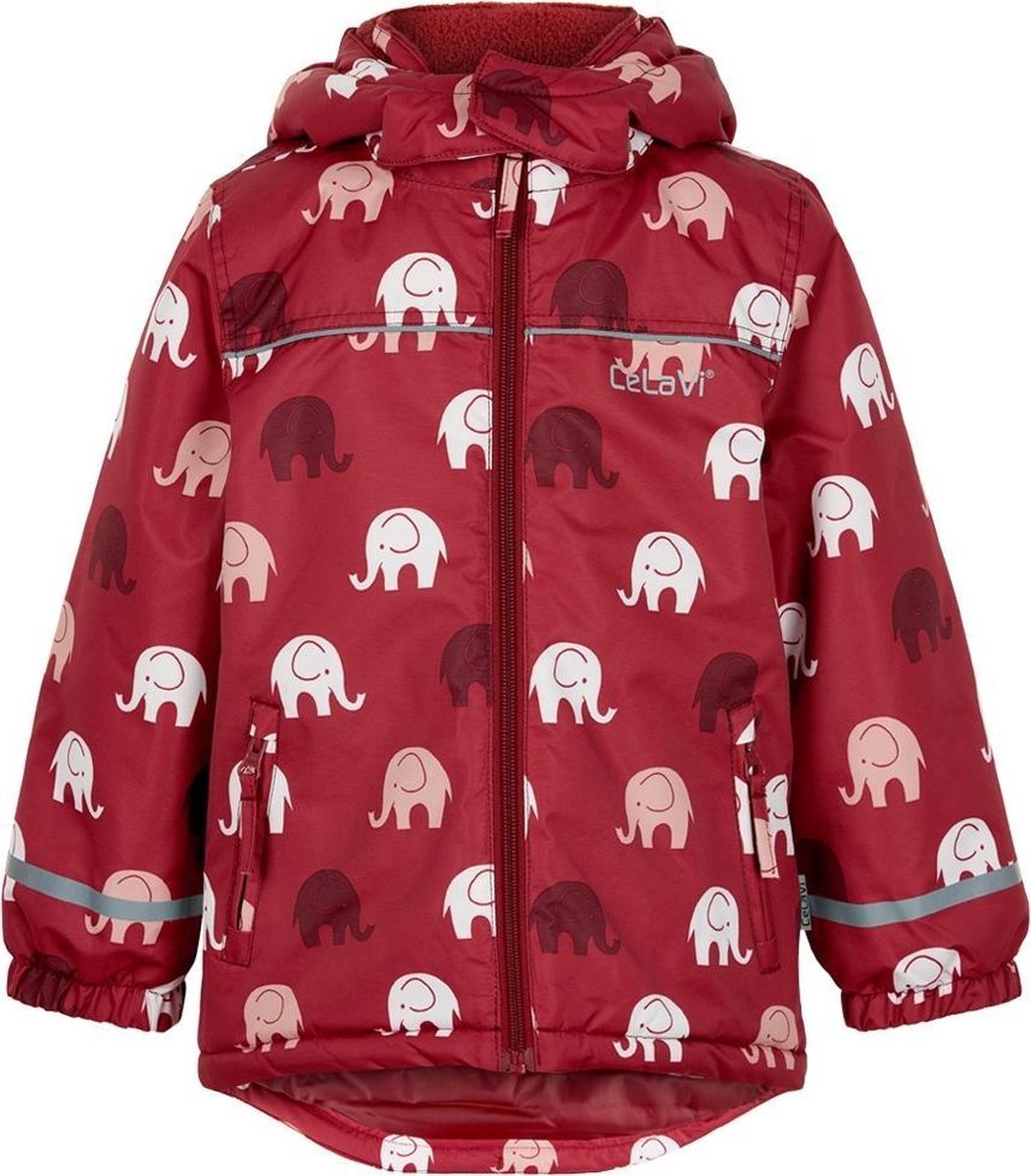 CeLaVi - Ski-jas voor meisjes - Olifant - Donkerrood - maat 98cm