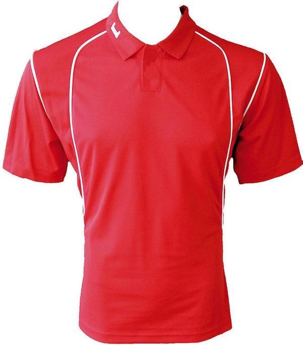 KWD Poloshirt Victoria korte mouw - Rood/wit - Maat 164/S