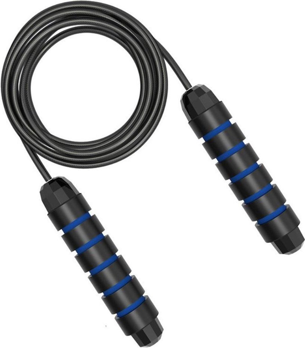Luxe Fitness Springtouw | Jump Rope | Sporten | Verstelbare Lengte | Anti Grip Spring Touw | Thuis Trainen | Crossfit | Conditietraining - Blauw