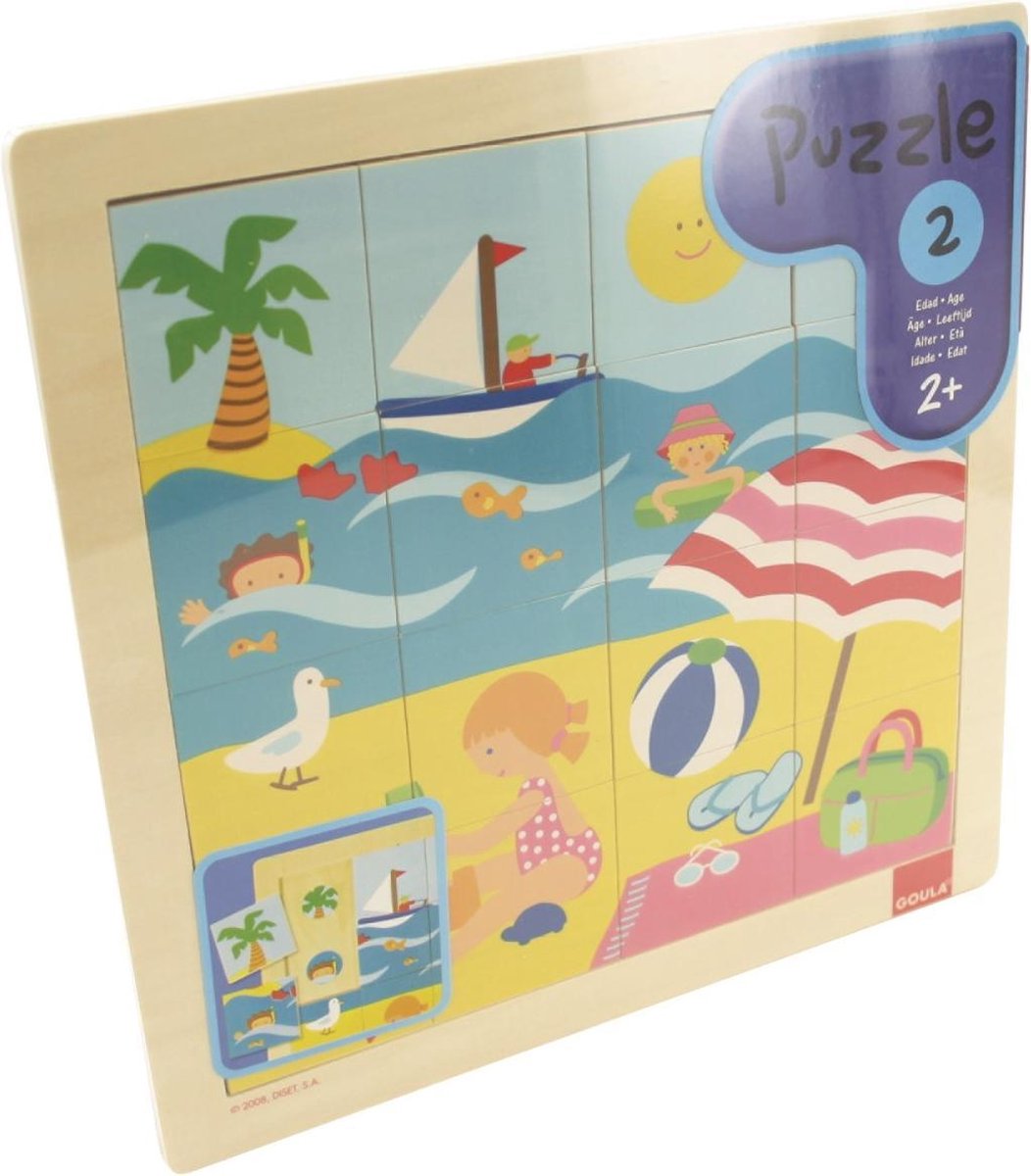 Goula Houten Puzzel - Zomer - 16 Stukjes