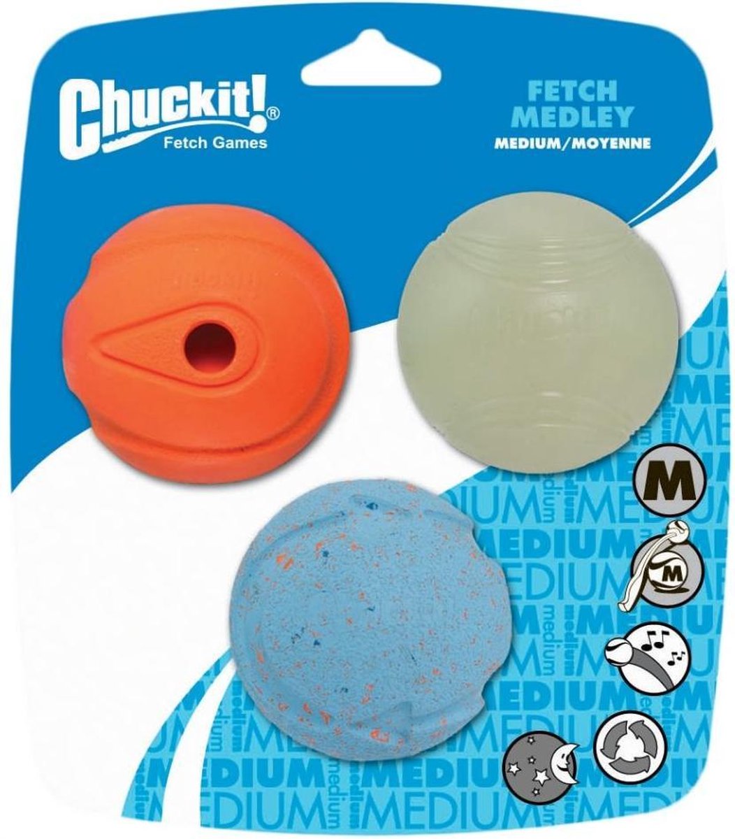 Chuckit hondenspeelgoed fetch medley 3 st