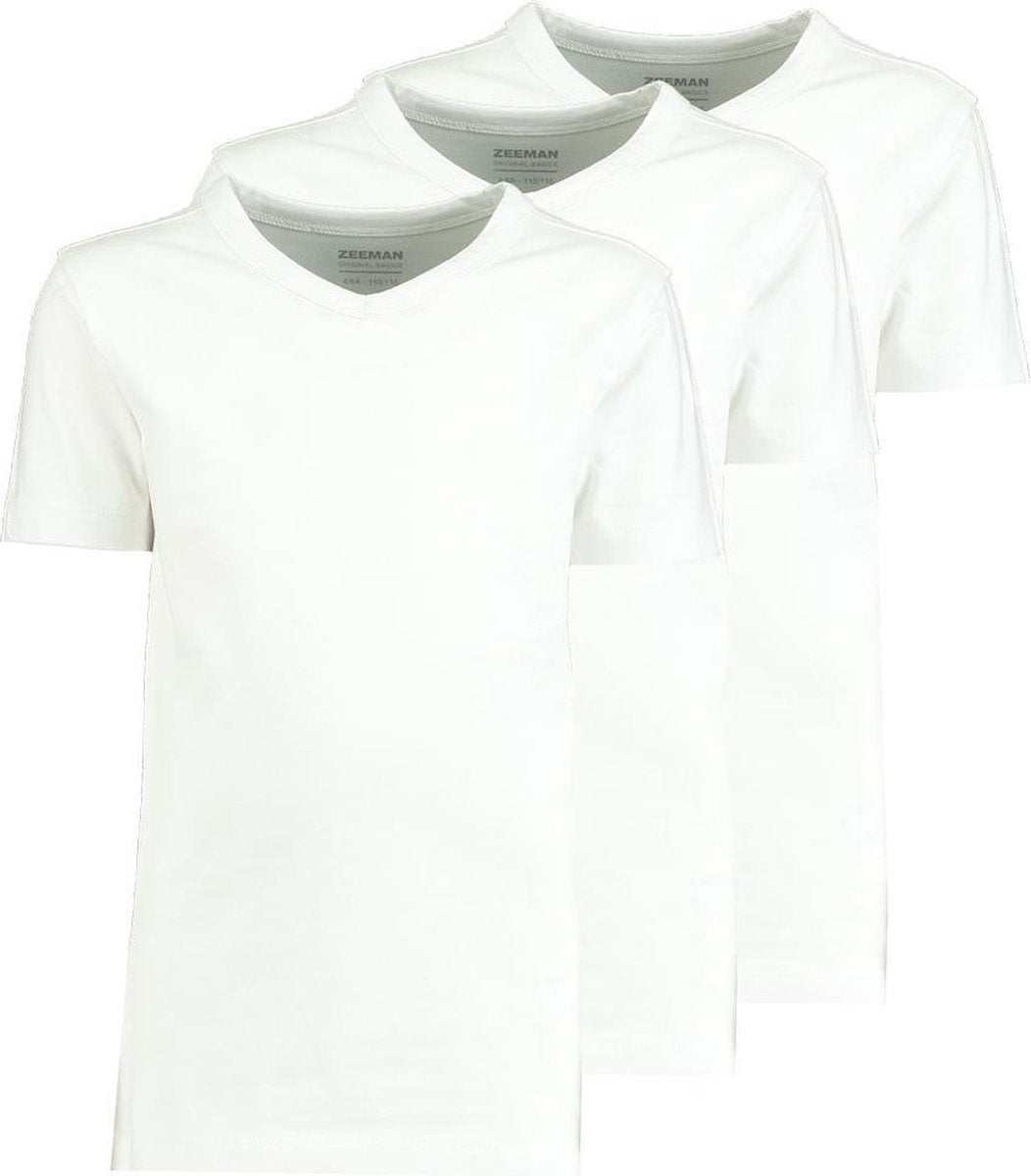 Zeeman kinder jongens T-shirt korte mouw - wit - maat 92 - 3 stuks