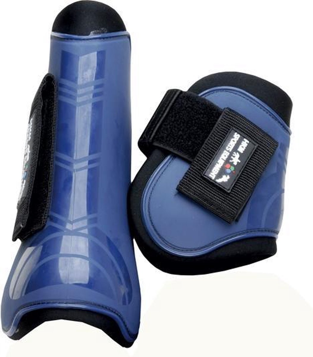 HKM Peesbeschermers - strijkkappen set donkerblauw/zwart Cob/Full