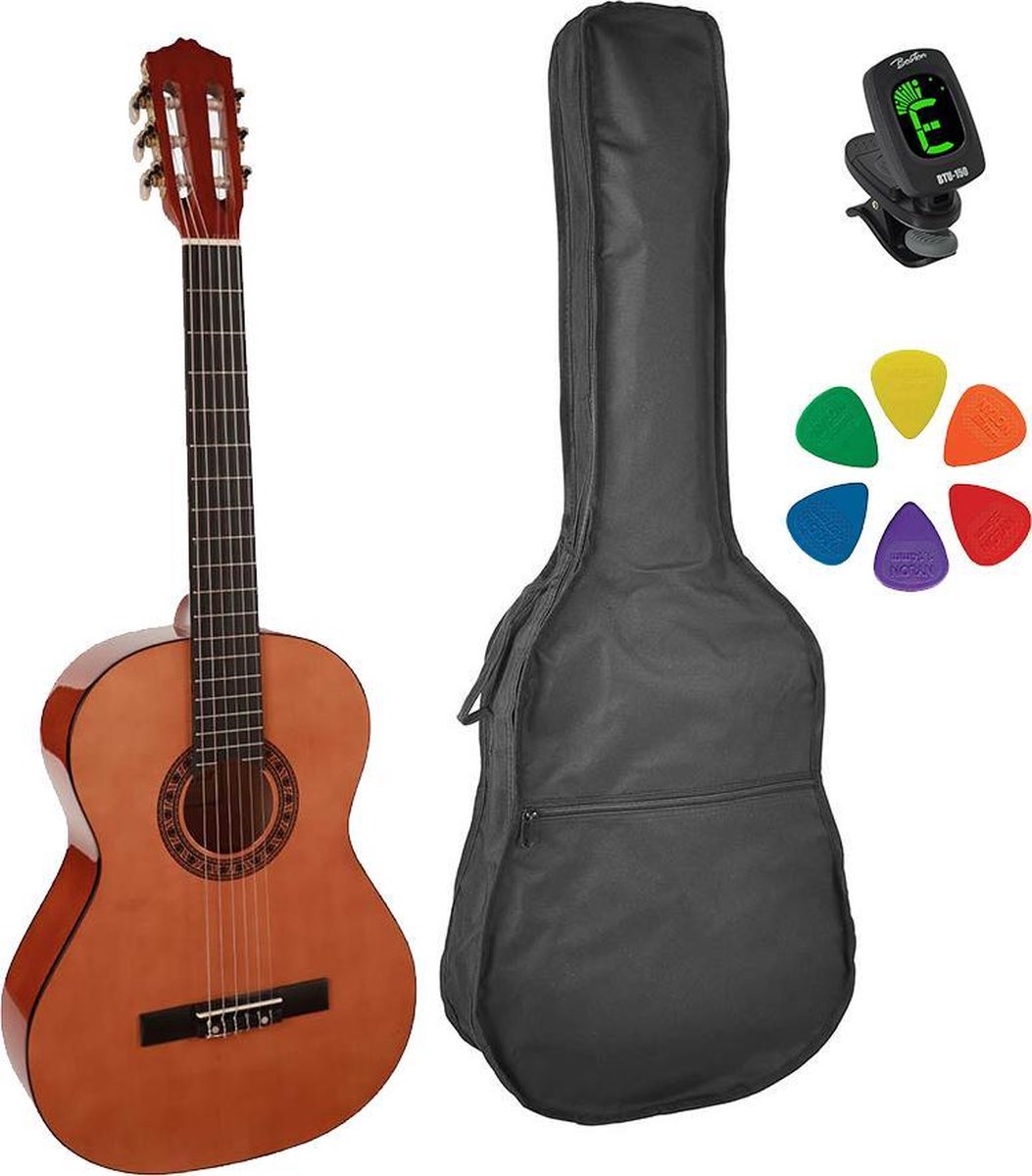 Klassieke gitaar - starter gitaar - spaanse gitaar - gitaar voor beginner - gitaar voor volwassenen - gitaar met hoes - gitaar met tas  - stemapparaat gitaar -