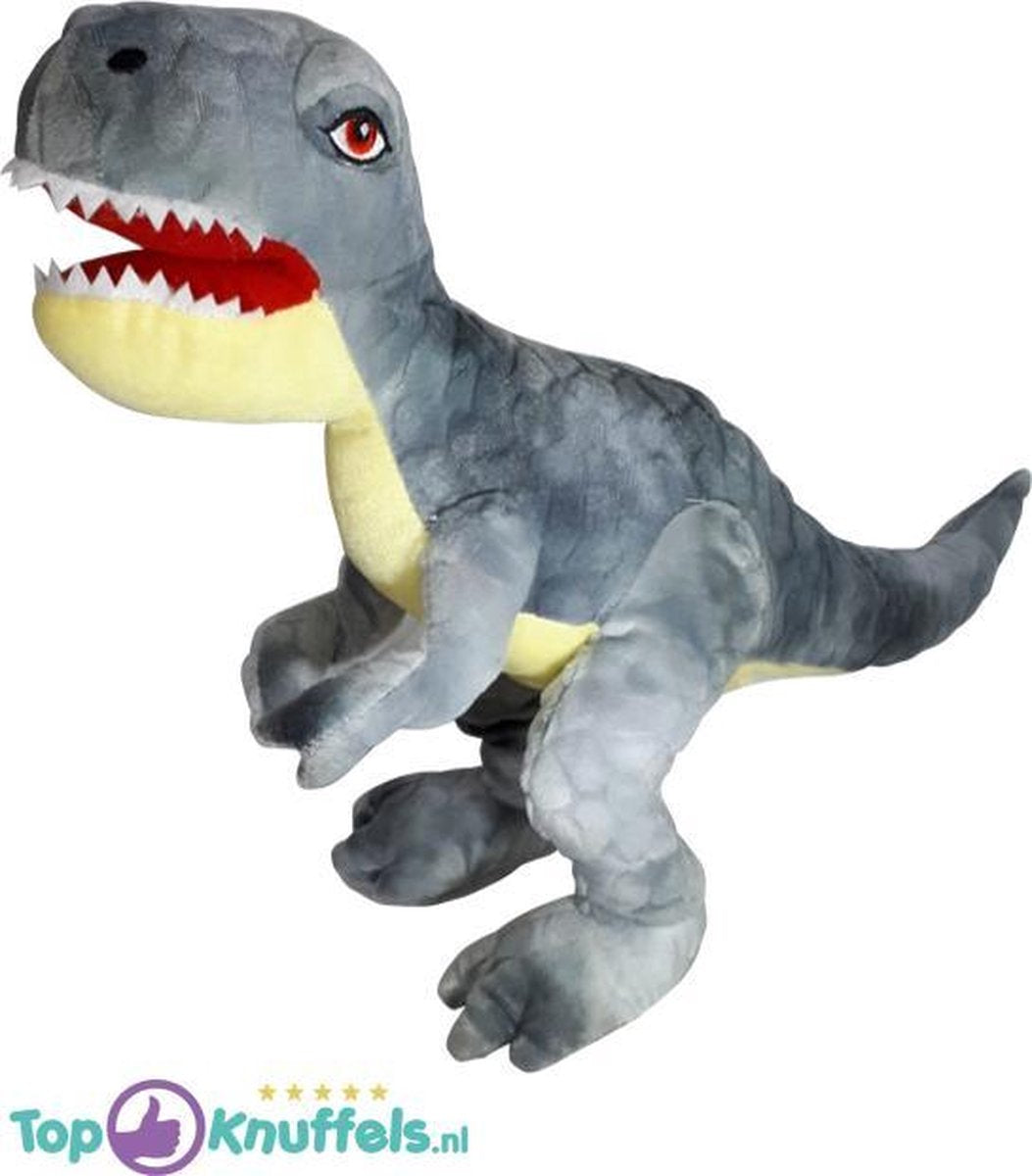 Dinosaurus T-Rex Pluche Knuffel (Grijs) 30 cm | Dino speelgoed peluche plush toy | Knuffelpop knuffeldier voor kinderen | Jurassic Park 