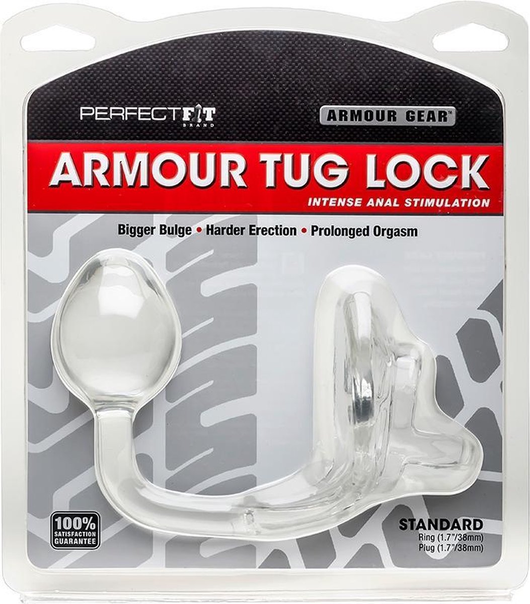 Armour Tug Lock - Medium Plug - Transparent - Cock Rings