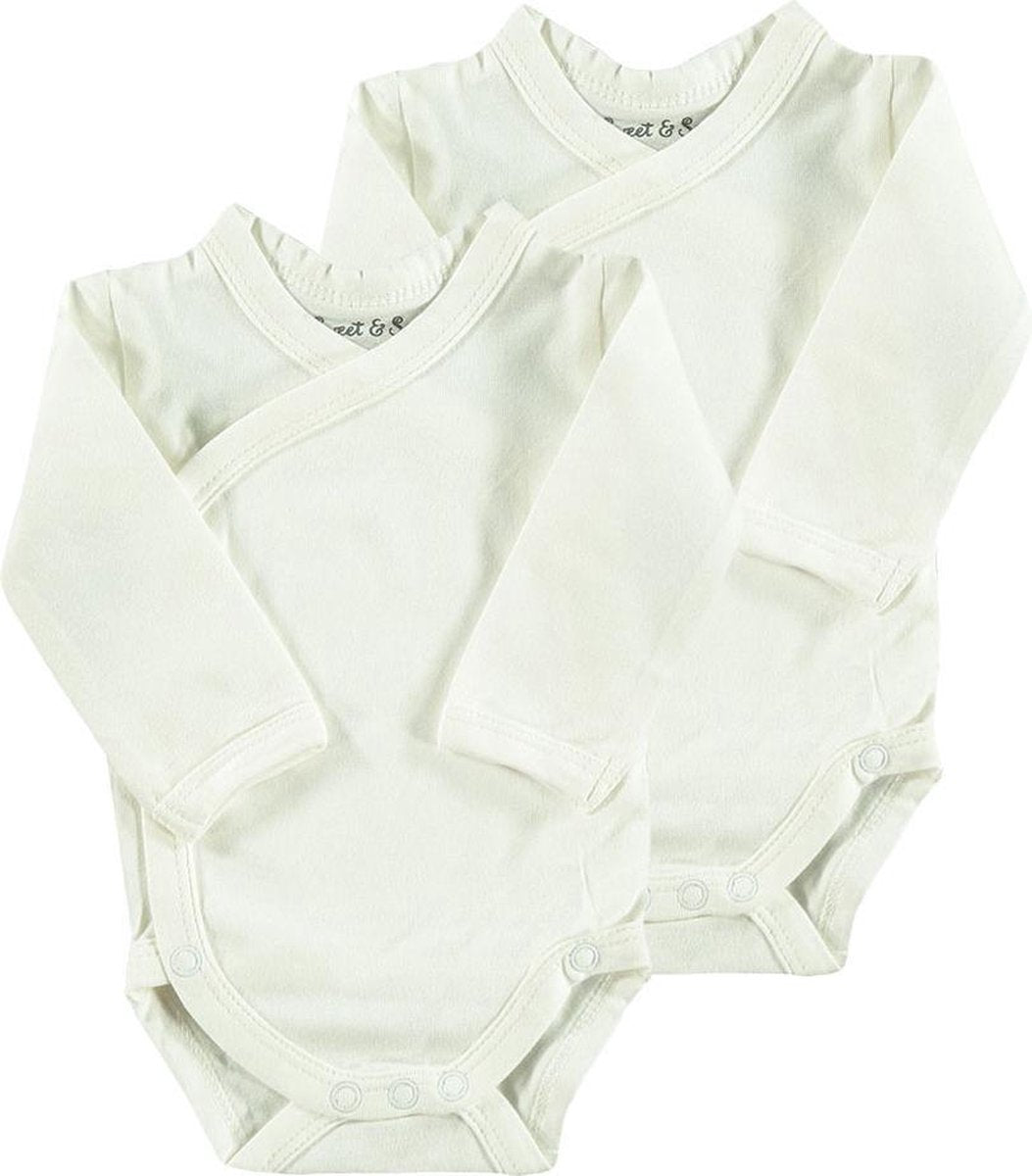 Zeeman new born overslag romper - biologisch katoen - wit - maat 62 - 2 stuks