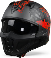 Scorpion Covert-X Wall Dark Silver Matt Red Jet Helmet L